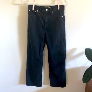 madewell black wide leg pants